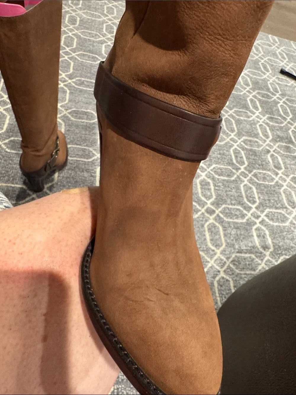 Brown Suede Over-the-Knee Boots with boot hangar included